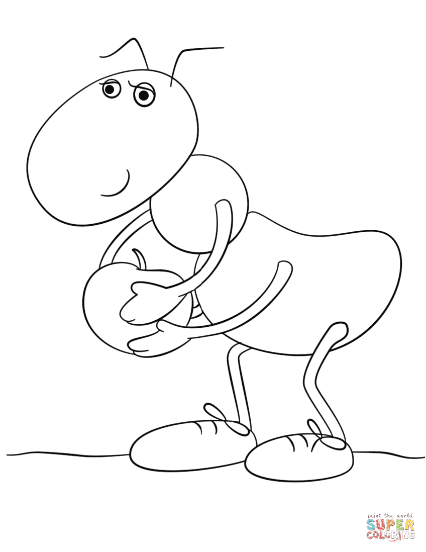 Ants coloring pages free. Ant clipart colouring page