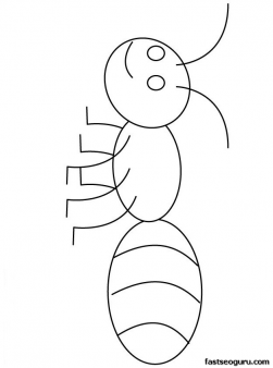 Printable insects happy coloring. Ant clipart colouring page