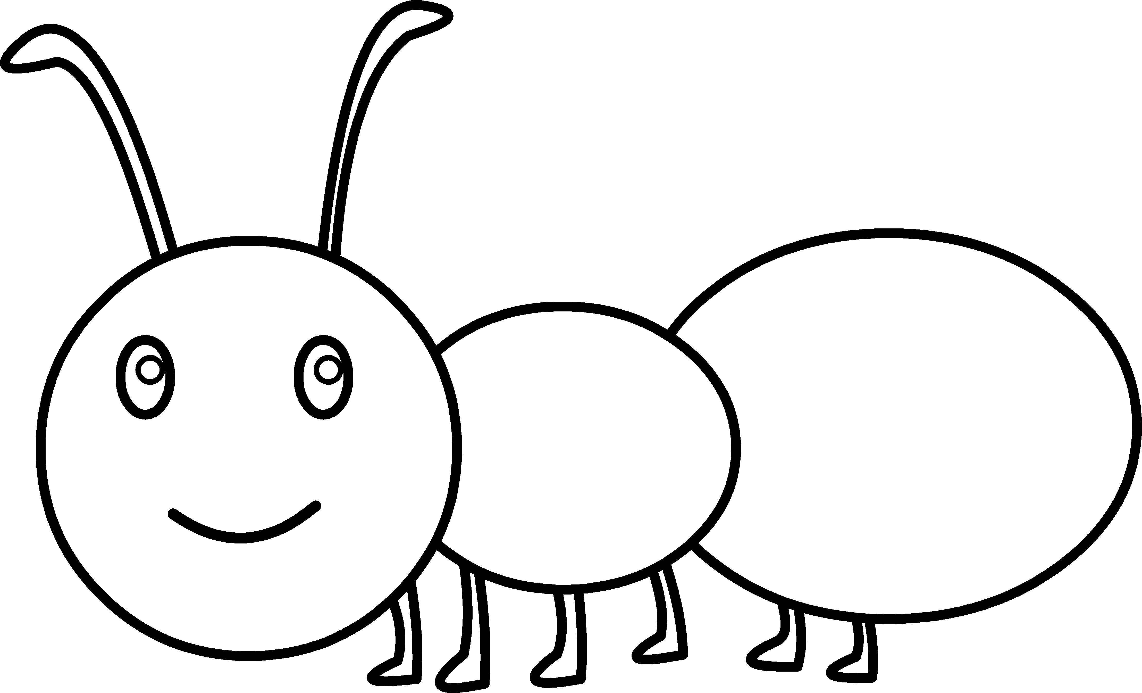 Ants clipart colouring page. Cute ant coloring free