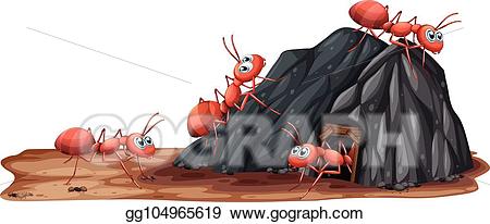 Ant clipart family. Eps illustration a ants