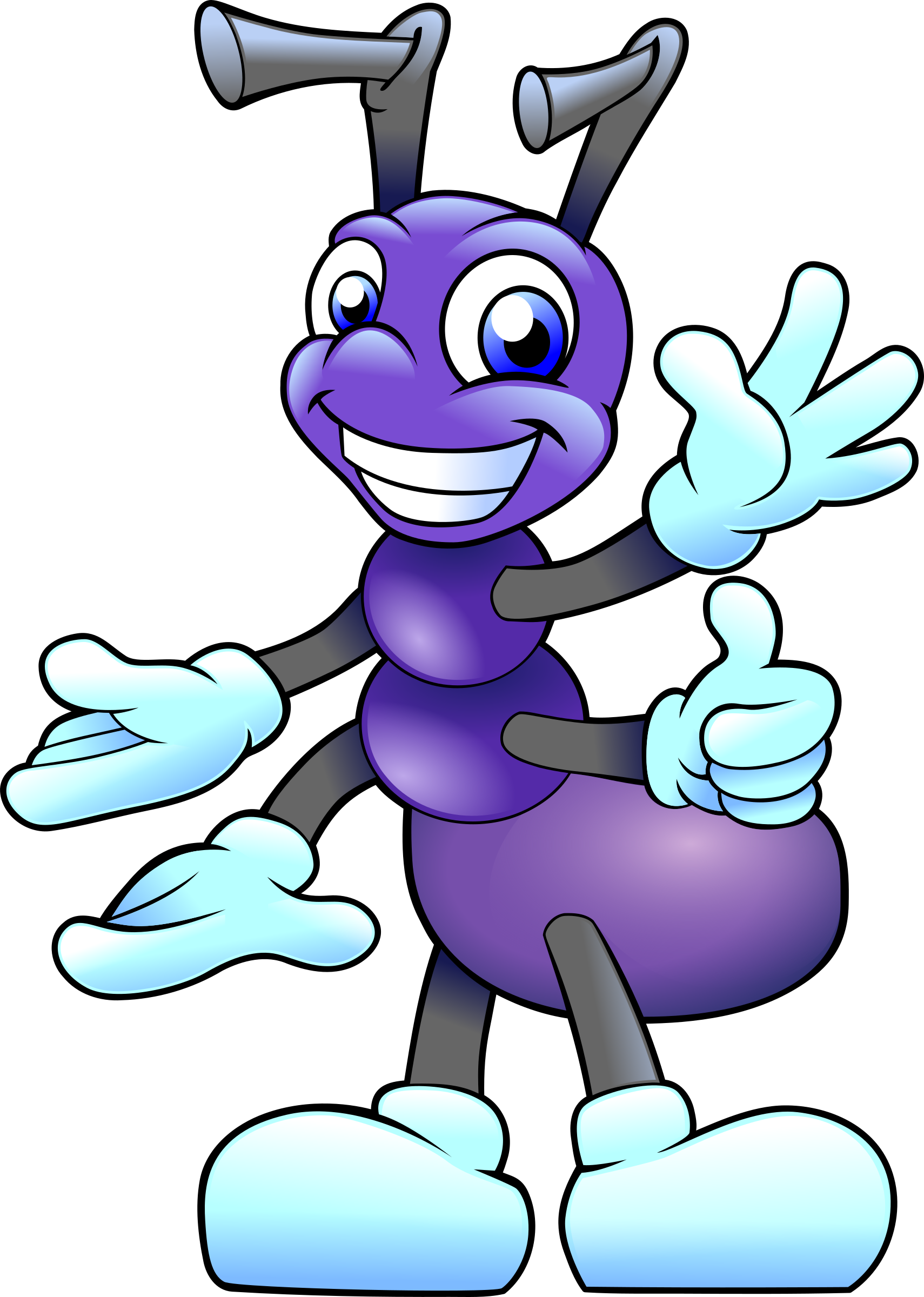 Friendly purple ant by. Young clipart youthful