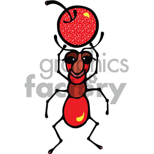 Ant clipart illustration. Royalty free red cartoon