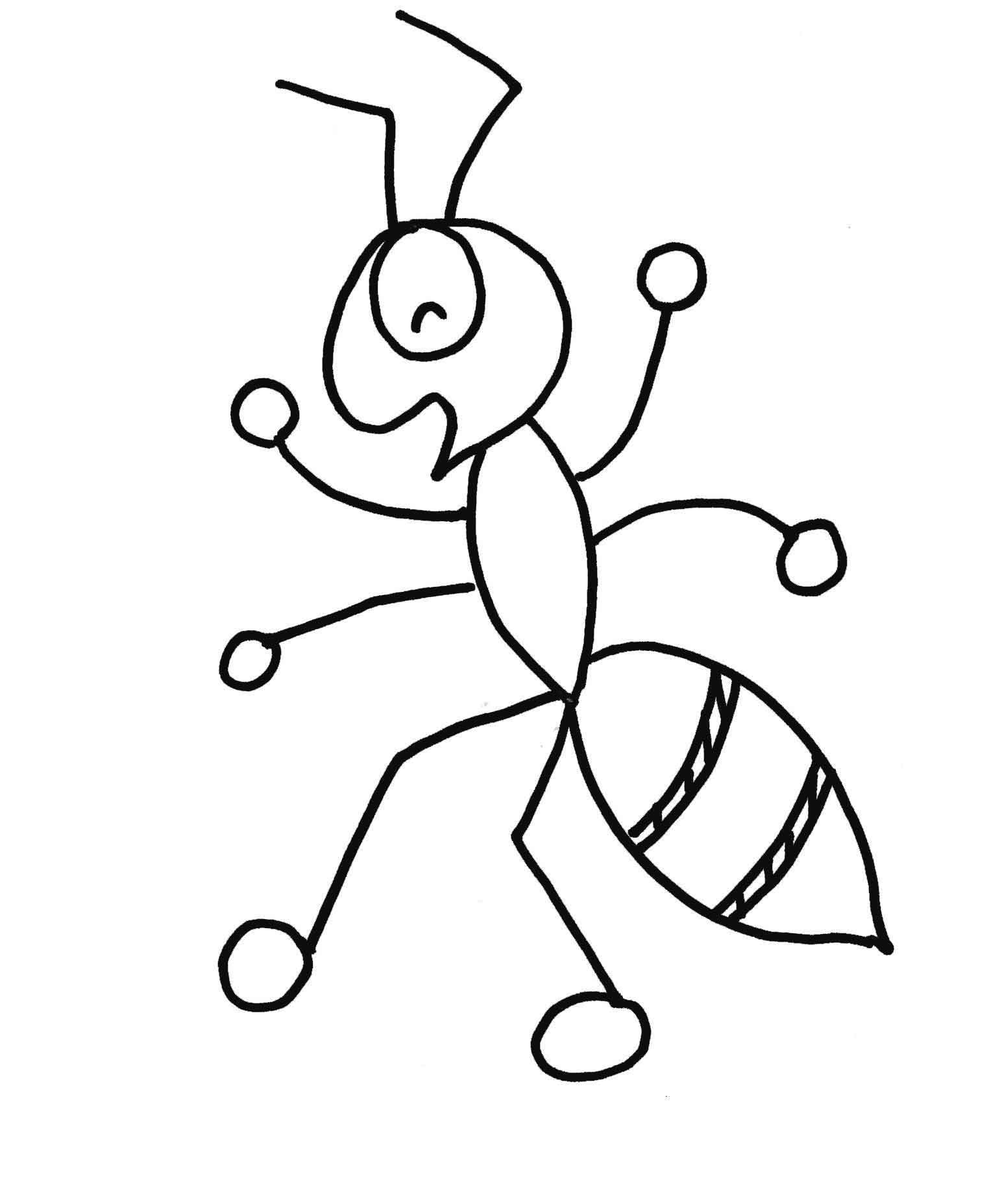 Outline Cute Ant Clipart Black And White Jelitaf