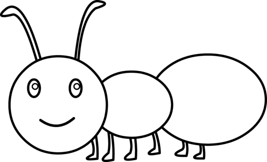 Ant clipart outline. Black and white panda