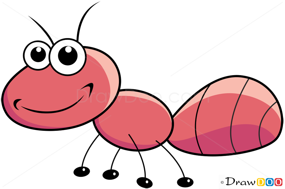 Ant clipart pink. Cartoon drawing at getdrawings