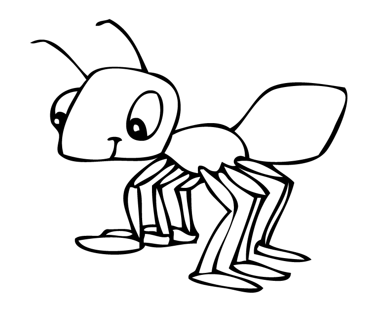 Ant coloring page pencil. Ants clipart printable
