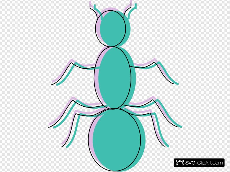 Ant clipart purple. Teal and silhouette clip