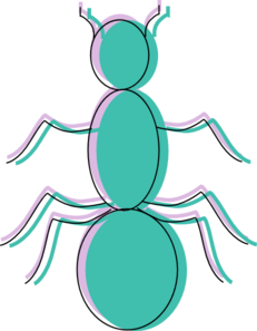 Teal and silhouette clip. Ant clipart purple