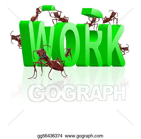 Ant clipart work. Stock illustration ants working