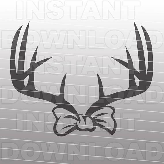 Deer antler svg file. Antlers clipart bow