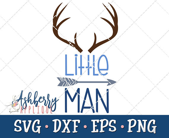 Svg dxf cut file. Antlers clipart little man