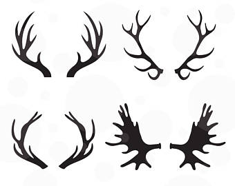 Antler clipart stencil. Deer art etsy antlers