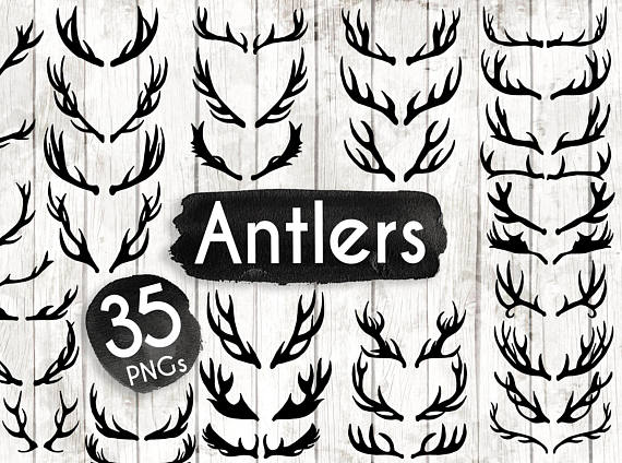 Antlers clipart tribal. Boho antler silhouette png