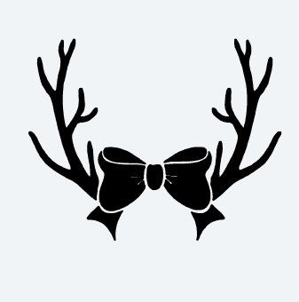 With vinyl decal by. Antlers clipart bow