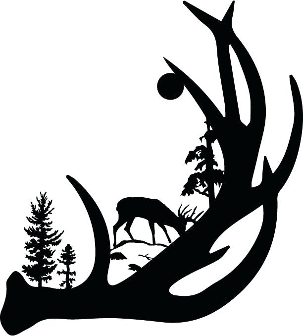 Deer art hunting clip. Antler clipart fish hook