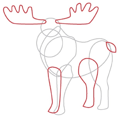  add tail and. Antlers clipart draw