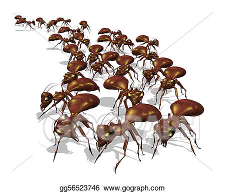 Ants clipart army ant. Stock illustration of gg