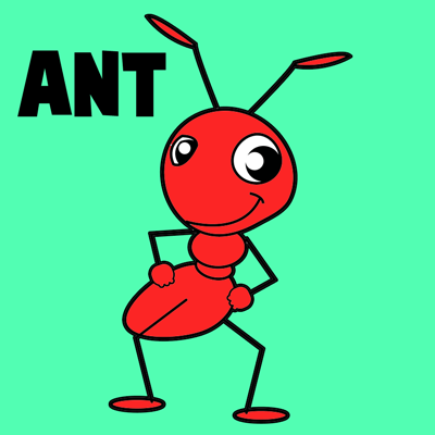 How to draw cartoon. Ants clipart character