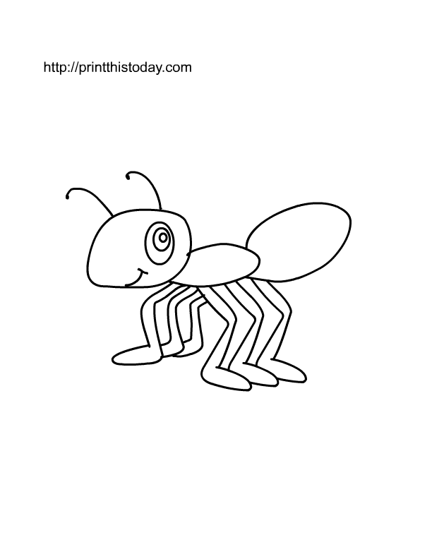Ant drawing for kids. Ants clipart coloring