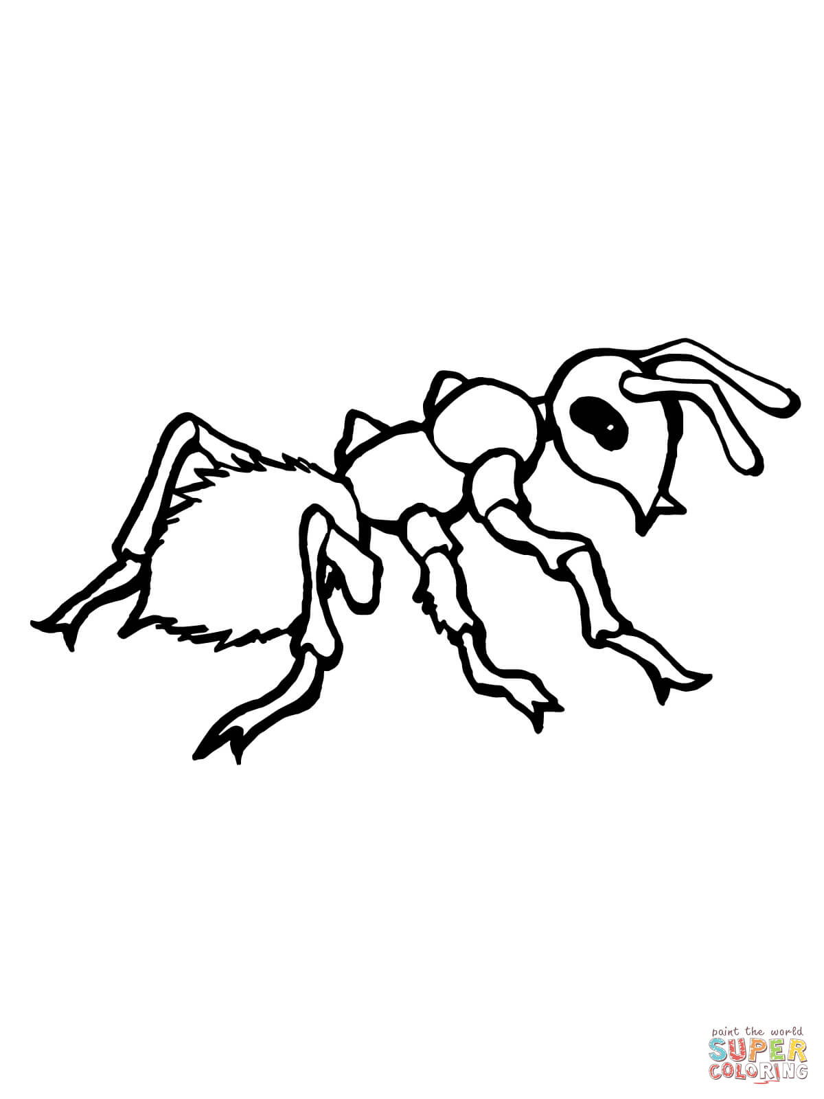 Realistic ant coloring free. Ants clipart colouring page