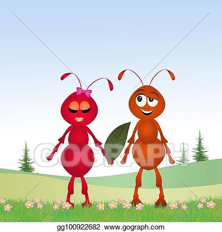 Stock couple of gg. Ants clipart illustration