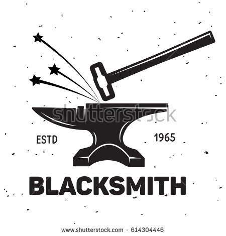 Blacksmith logo pencil and. Anvil clipart forge