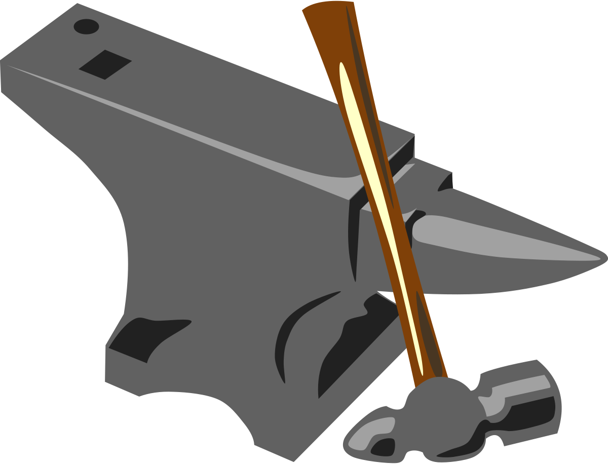File blacksmith hammer svg. Anvil clipart pixel