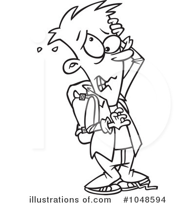 School boy illustration by. Anxiety clipart black and white