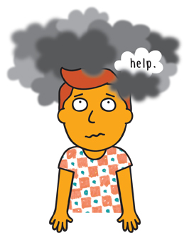 Anxiety clipart boy. Signs of ybbillustrationaoverwhelmedclouds