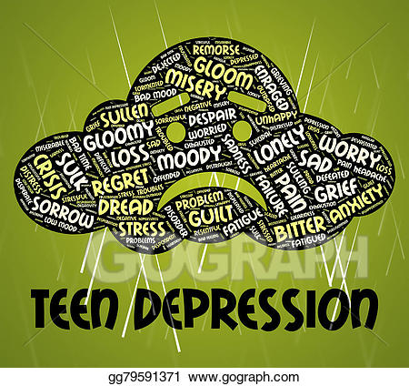 Stock illustration teen means. Anxiety clipart depression