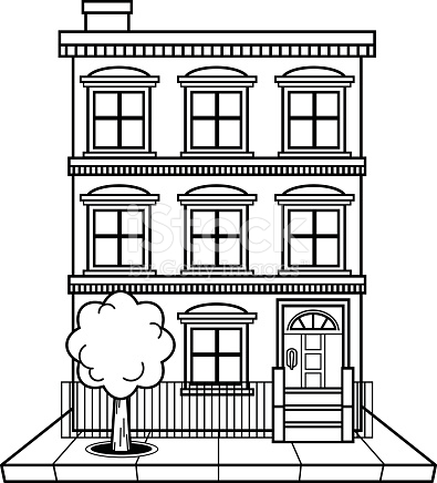 apartment clipart black and white