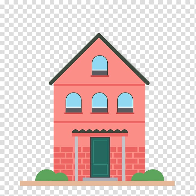 Apartment clipart brick building. Cartoon red house transparent