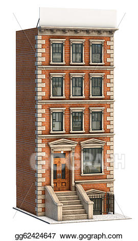 Illustration stock . Apartment clipart brick building