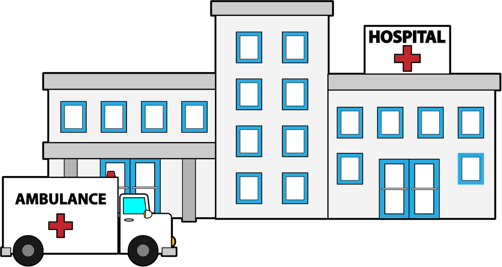 Black cliparts zone . Apartment clipart hospital building
