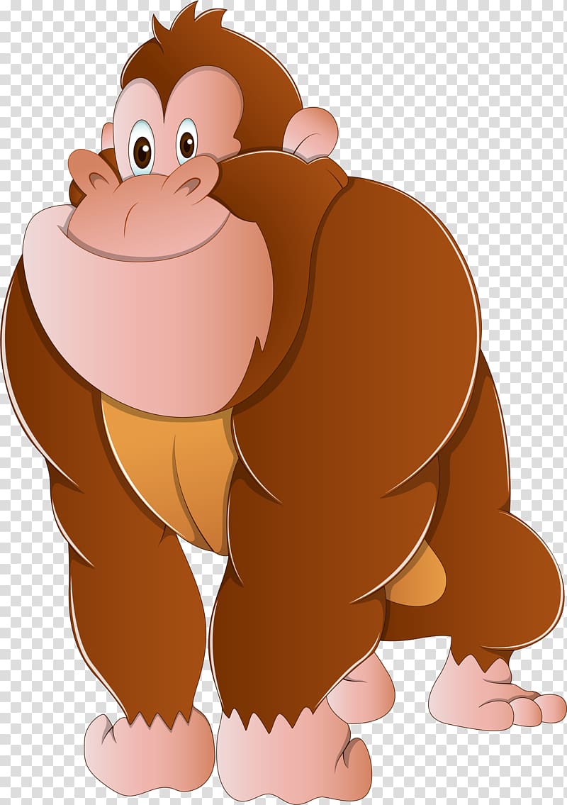 Ape clipart. Monkey gorilla cartoon transparent