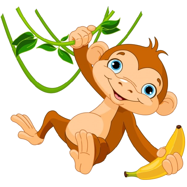 Cute funny cartoon baby. Hand clipart monkey