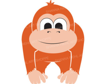 Ape clipart female gorilla. Monkey safari animals printable