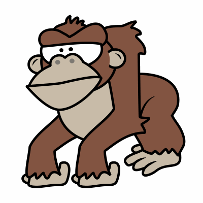 Easy drawing at getdrawings. Ape clipart female gorilla