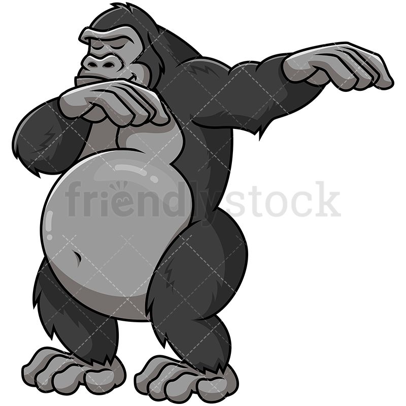Ape clipart gorilla arm. Dabbing animals cartoon clip