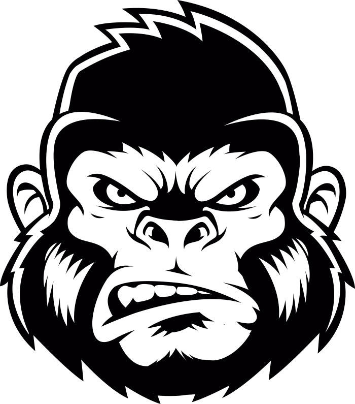 Head growling kong mean. Ape clipart gorilla face