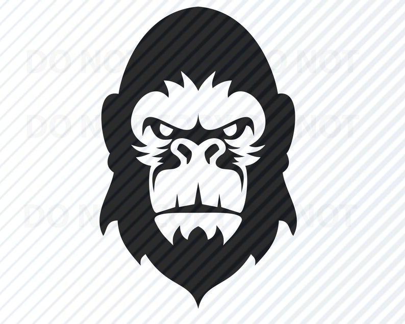 Ape clipart gorilla face. Head svg files clip