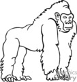 Gorilla clip art image. Ape clipart outline