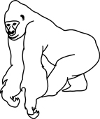 Gorilla clip art black. Ape clipart outline