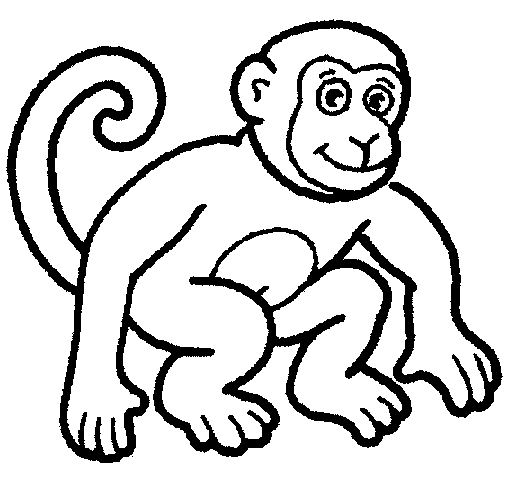 Clipart monkey line. Free outline of a