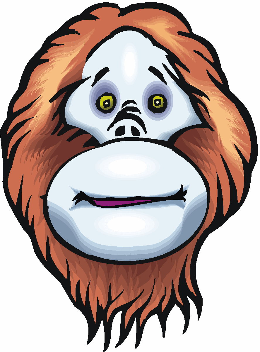 clipart face orangutan