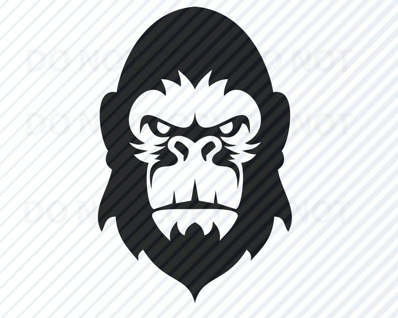 Gorilla head files clip. Ape clipart svg