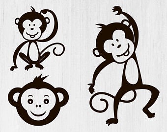 Monkey etsy . Ape clipart svg