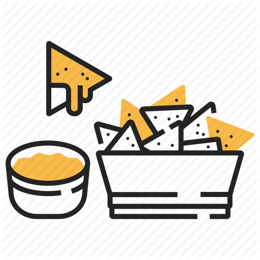 Fast food yellow shadow. Appetizers clipart nacho