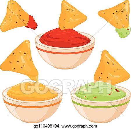 Vector art bowls of. Avocado clipart guacamole chip