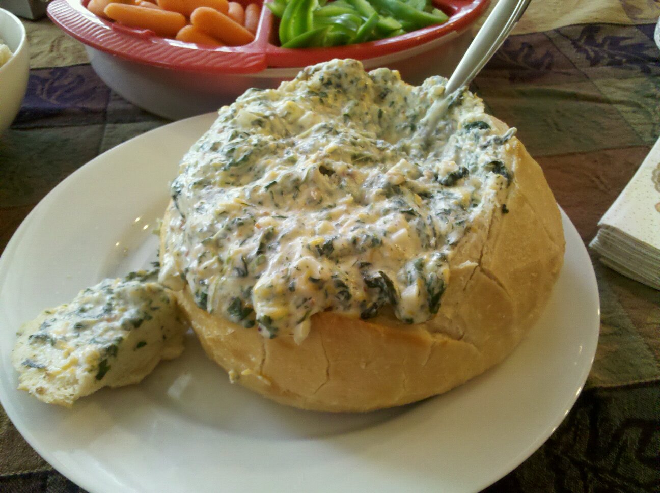 Appetizers spinach dip